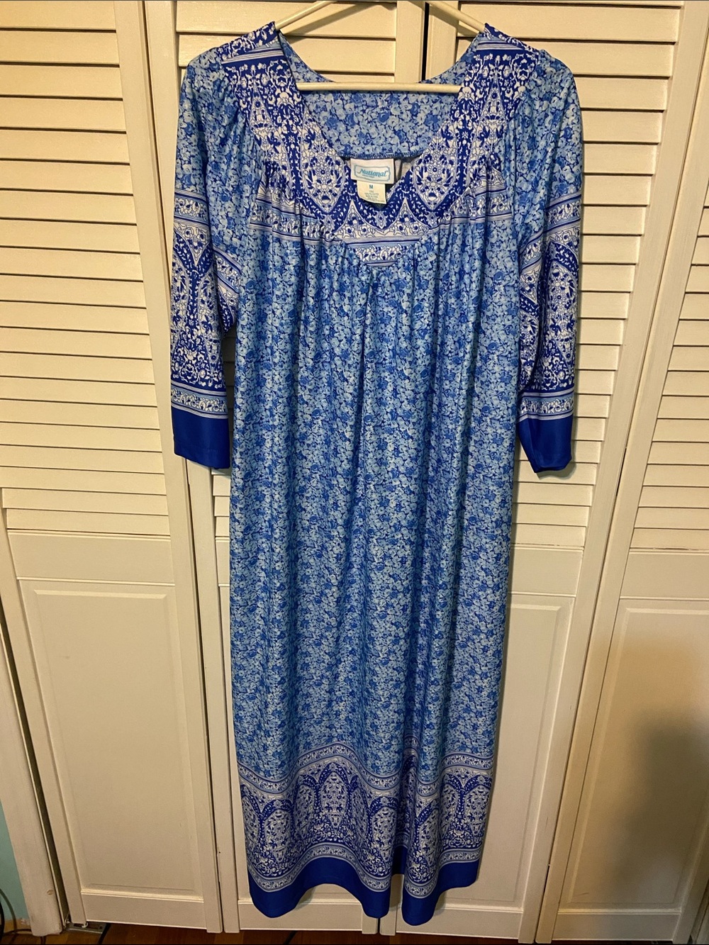 Blue Paisley-Print Women's Nightgown by Unknown Brand